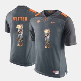 #1 Jason Witten Pictorial Fashion Tennessee Vols Men's Grey Jersey 707031-878