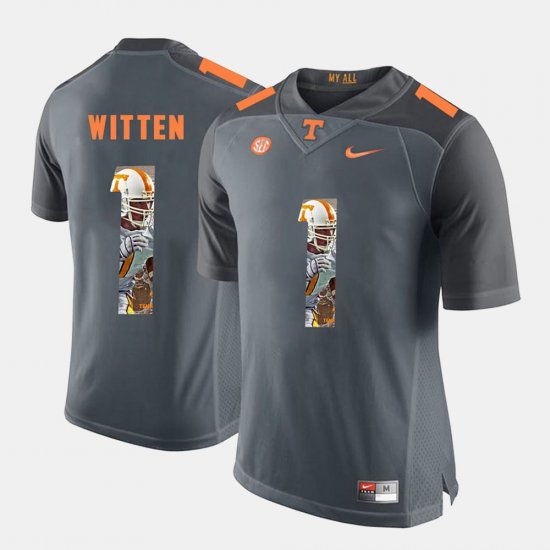 #1 Jason Witten Pictorial Fashion Tennessee Vols Men\'s Grey Jersey 707031-878