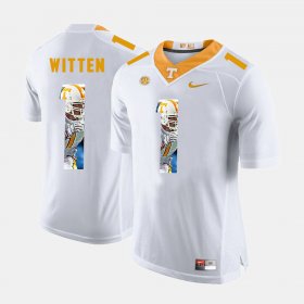 #1 Jason Witten Pictorial Fashion Tennessee Vols Men's White Jersey 371325-234