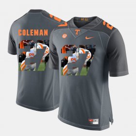 #27 Justin Coleman Pictorial Fashion UT Men Grey Jersey 500503-699