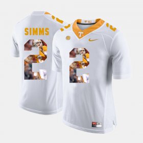 #2 Matt Simms Pictorial Fashion Tennessee Vols Mens White Jersey 946327-355