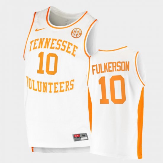 #10 John Fulkerson Replica Tennessee Volunteers College Basketball Men White Jersey 363497-214