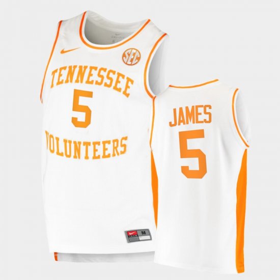 #5 Josiah-Jordan James Replica Tennessee Volunteers College Basketball Men\'s White Jersey 294936-240