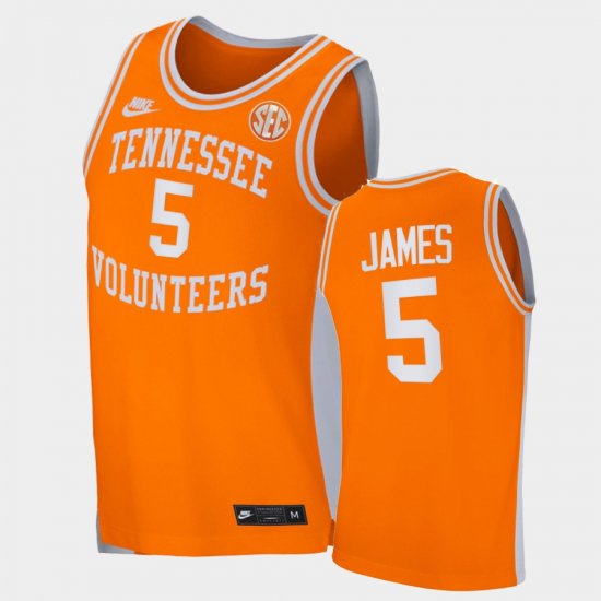 #5 Josiah-Jordan James Retro Tennessee Vols College Basketball Men\'s Orange Jersey 983738-172