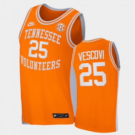 #25 Santiago Vescovi Retro Vols College Basketball Mens Orange Jersey 790417-244