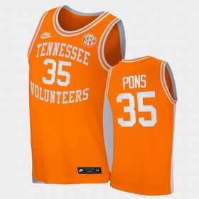 #35 Yves Pons Retro Tennessee College Basketball Men's Orange Jersey 428449-296