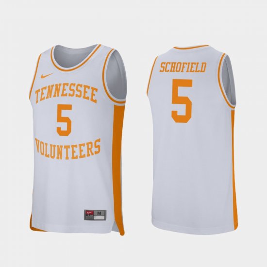 #5 Admiral Schofield Retro Performance Vols College Basketball Men\'s White Jersey 556281-463