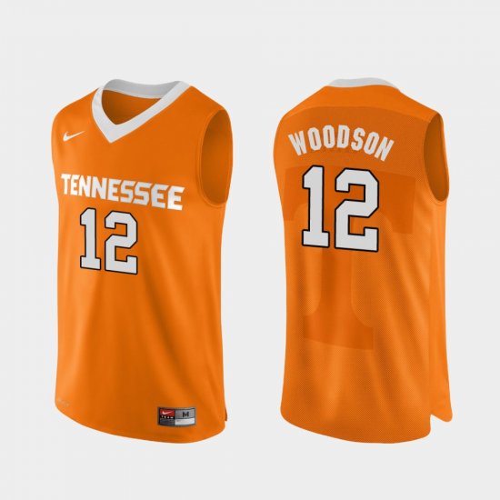 #12 Brad Woodson Authentic Performace Tennessee College Basketball Men\'s Orange Jersey 191182-869