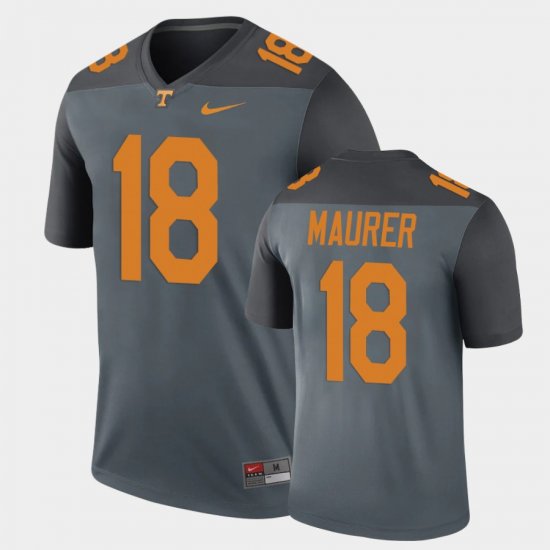 #18 Brian Maurer Legend Vols Performance Men\'s Gray Jersey 641215-767