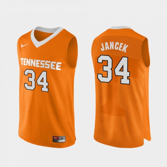 #34 Brock Jancek Authentic Performace Tennessee Volunteers College Basketball Men Orange Jersey 434456-666