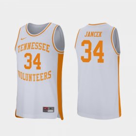 #34 Brock Jancek Retro Performance Tennessee Volunteers College Basketball Men White Jersey 454727-953