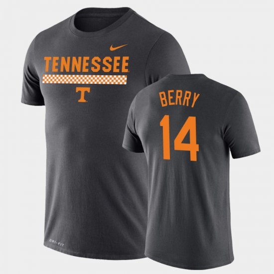 #14 Eric Berry Team DNA Tennessee Volunteers Legend Performance Men\'s Charcoal T-Shirt 409119-841