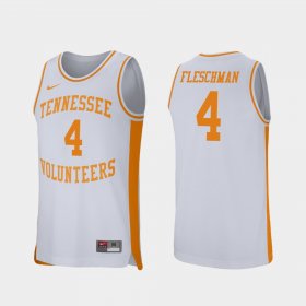 #4 Jacob Fleschman Retro Performance Tennessee Volunteers College Basketball Men White Jersey 240485-909