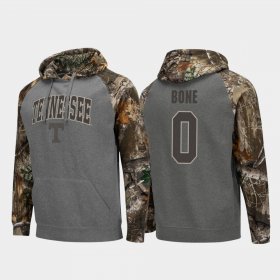 #0 Jordan Bone Realtree Camo Tennessee Raglan Men Charcoal Hoodie 389148-612