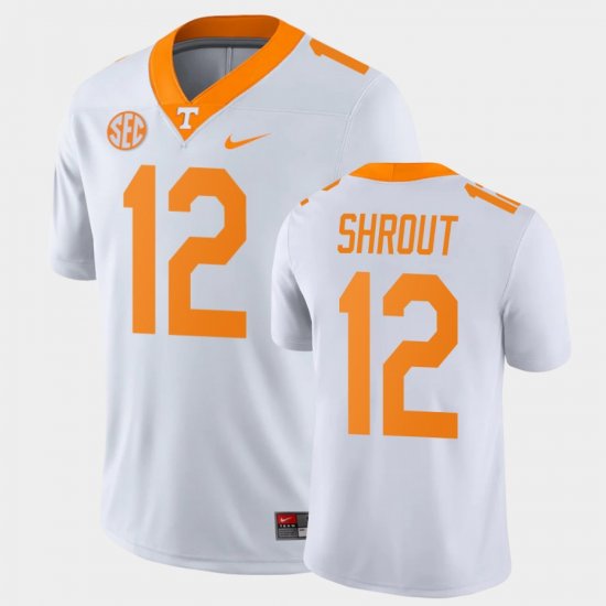 #12 J.T. Shrout Game Tennessee Vols College Football Mens White Jersey 389180-945