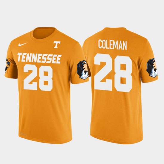 #28 Justin Coleman Future Stars Tennessee Volunteers Football Men\'s Orange T-Shirt 167266-756