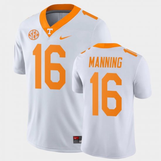 #16 Peyton Manning Game Tennessee Vols College Football Men White Jersey 890972-783