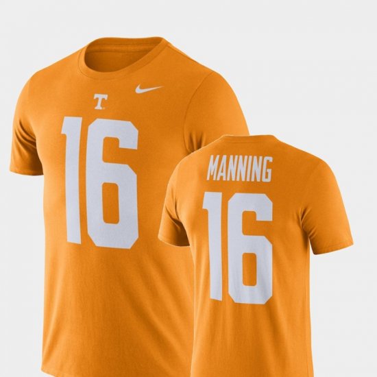 #16 Peyton Manning Name and Number Tennessee Football Performance Men\'s Tennessee Orange T-Shirt 236732-931