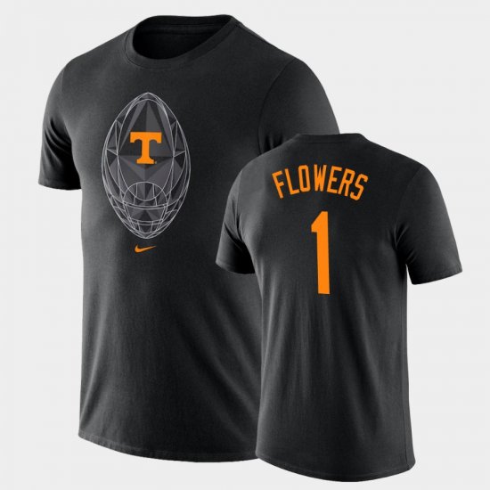 #1 Trevon Flowers Football Icon UT Legend Men Black T-Shirt 347883-689