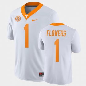 #1 Trevon Flowers Game Tennessee College Football Men White Jersey 530681-129