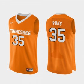 #35 Yves Pons Authentic Performace Vols College Basketball Mens Orange Jersey 308648-694