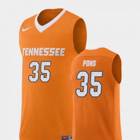 #35 Yves Pons Replica Tennessee College Basketball Mens Orange Jersey 499513-355