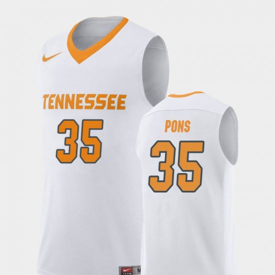 #35 Yves Pons Replica Tennessee College Basketball Mens White Jersey 671107-516