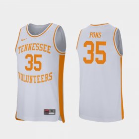 #35 Yves Pons Retro Performance Vols College Basketball Mens White Jersey 482822-270