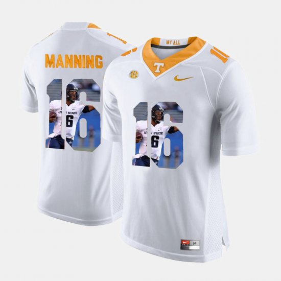 #16 Peyton Manning Pictorial Fashion Vols Men\'s White Jersey 446097-119