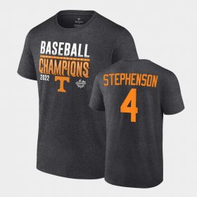 #4 Seth Stephenson UT 2022 SEC Baseball Tournament Champions Locker Room Tee Mens Charcoal T-Shirt 899507-651 #4 Seth Stephenson UT 2022 SEC Baseball Tournament Champions Locker Room Tee Mens Charcoal T-Shirt 899507-651