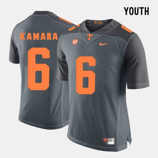 #6 Alvin Kamara College Football Tennessee Vols Youth Grey Jersey 336169-855