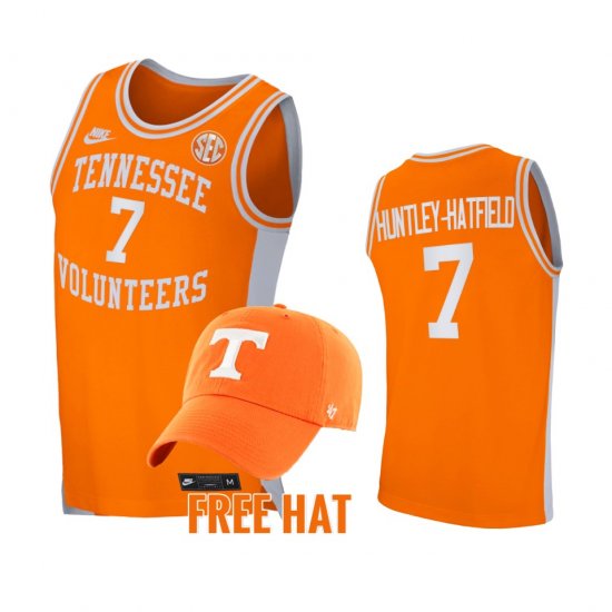 #7 Brandon Huntley-Hatfield College Basketball Tennessee Volunteers Retro Basketball Free Hat Mens Orange Jersey 236644-674