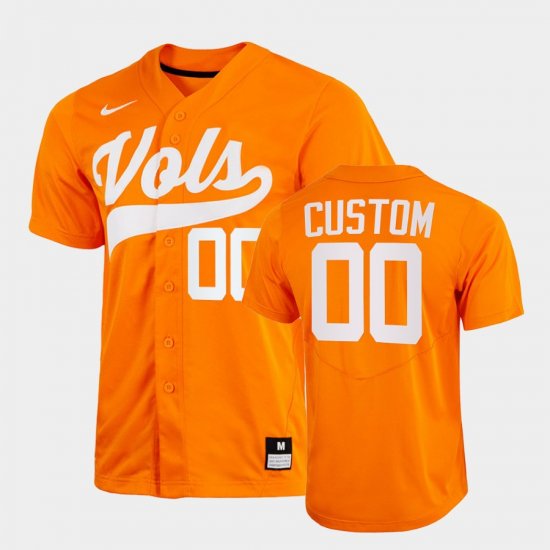 #00 Custom College Baseball Tennessee Volunteers 2022 Home Men\'s Orange Jersey 191995-388