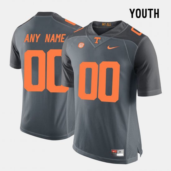 #00 Custom College Limited Football UT Youth Grey Jersey 504266-523