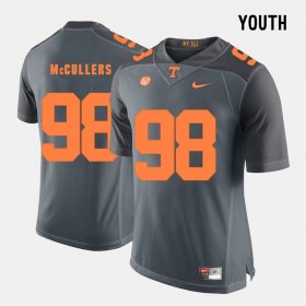 #98 Daniel McCullers College Football UT Youth Grey Jersey 466901-522