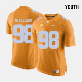 #98 Daniel McCullers College Football Tennessee Vols Youth Orange Jersey 965160-461