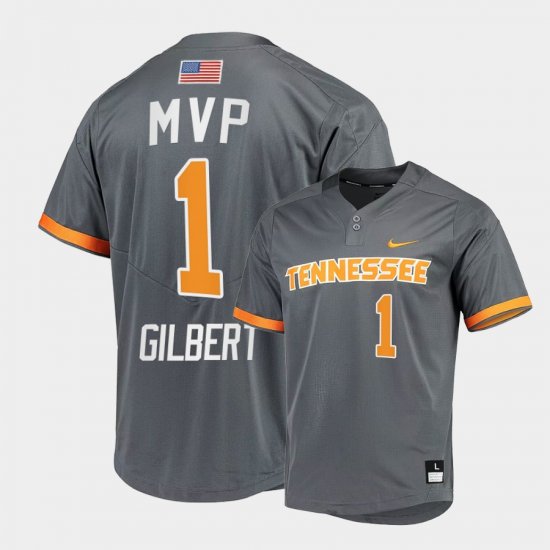 #1 Drew Gilbert College Baseball Tennessee Vols 2022 SEC Tournament MVP Mens Grey Jersey 450895-396