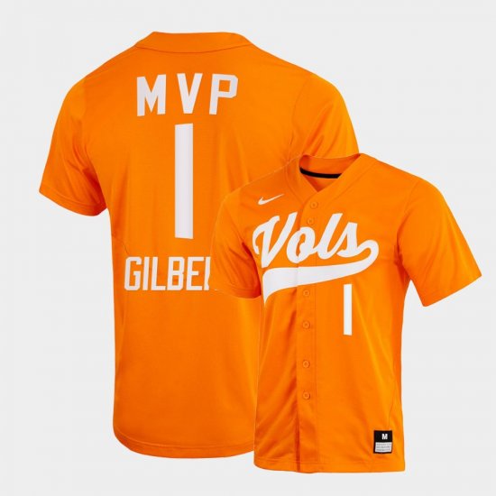 #1 Drew Gilbert College Baseball Tennessee Vols 2022 SEC Tournament MVP Men\'s Orange Jersey 422989-387