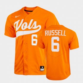 #6 Evan Russell College Baseball Tennessee Vols 2022 Home Men Orange Jersey 399612-522 #6 Evan Russell College Baseball Tennessee Vols 2022 Home Men Orange Jersey 399612-522