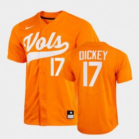 #17 Jared Dickey College Baseball UT 2022 Home Mens Orange Jersey 975005-201