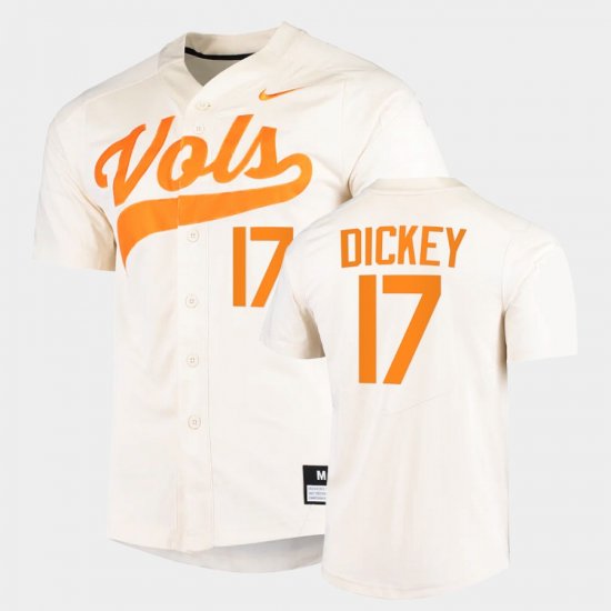 #17 Jared Dickey College Baseball Vols 2022 Replica Men White Jersey 725746-167