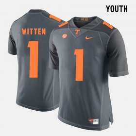 #1 Jason Witten College Football Vols Youth Grey Jersey 451400-678