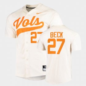 #27 Jordan Beck College Baseball Tennessee 2022 Replica Men White Jersey 203632-885