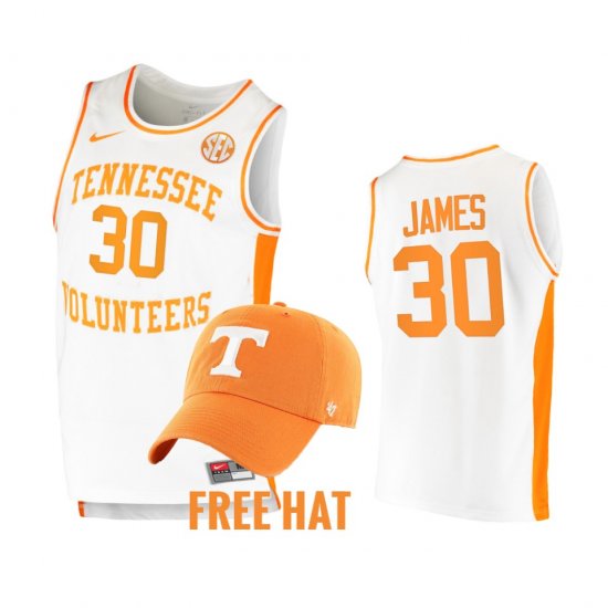 #30 Josiah-Jordan James College Basketball Tennessee Free Hat Men White Jersey 705604-234