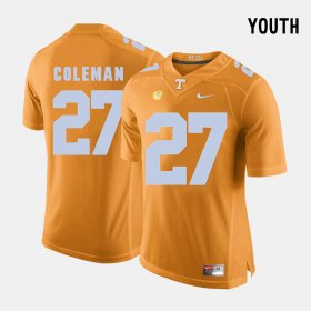 #27 Justin Coleman College Football UT Youth Orange Jersey 502457-647