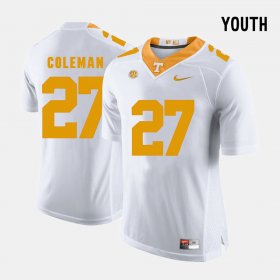 #27 Justin Coleman College Football Tennessee Youth White Jersey 533376-805