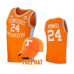 #24 Justin Powell College Basketball Tennessee Retro Basketball Free Hat Men's Orange Jersey 919380-684