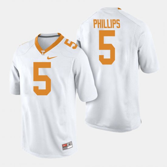 #5 Kyle Phillips College Football Tennessee Vols Men\'s White Jersey 249147-670