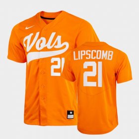 #21 Trey Lipscomb College Baseball Tennessee Vols 2022 Home Men's Orange Jersey 549560-542