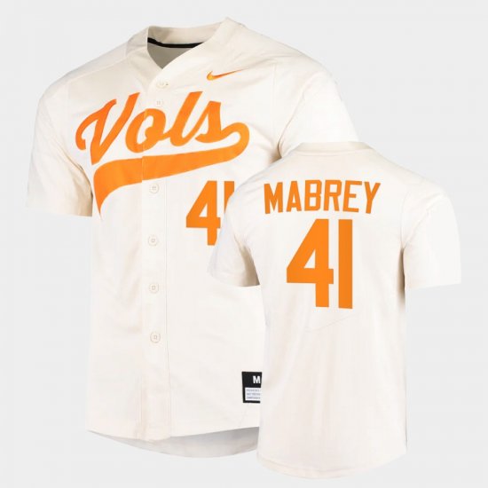 #41 Will Mabrey College Baseball Tennessee Volunteers 2022 Replica Mens White Jersey 199009-993